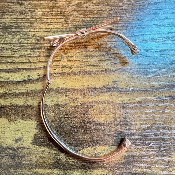 Kate Spade Rose Gold Plated Skinny Mini Bow Bangle - Picture 5 of 5